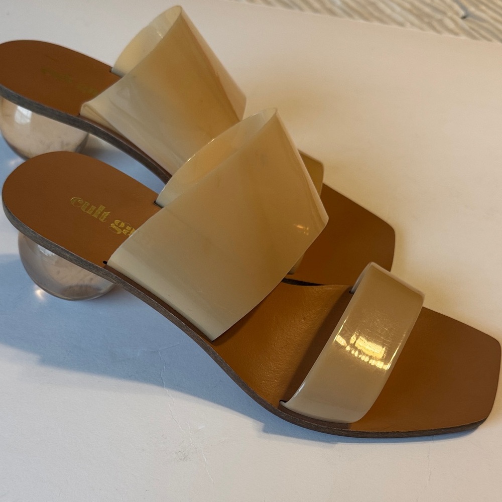 cult gaia Patent Nude Double-Band Slide Mules